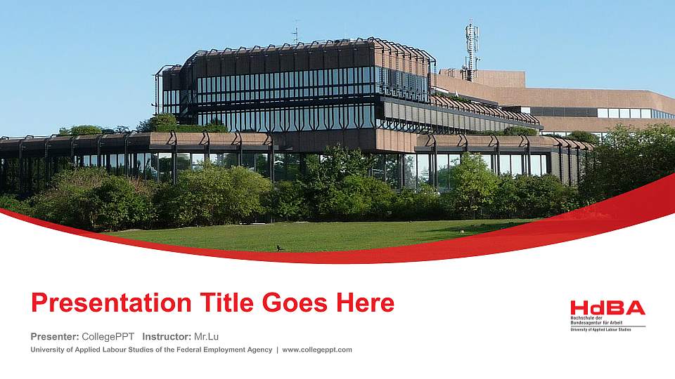 University of Applied Labour Studies of the Federal Employment Agency Course/Courseware Creation PPT Template16:9 ratio PPT effect preview image