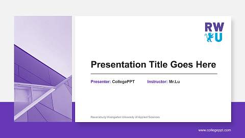 Ravensburg-Weingarten University of Applied Sciences General PPT Template