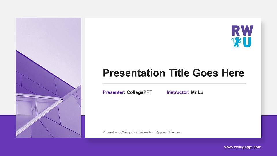 Ravensburg-Weingarten University of Applied Sciences General PPT Template16:9 ratio PPT effect preview image