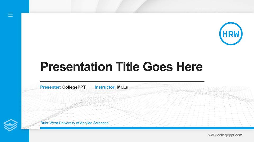Ruhr West University of Applied Sciences Thesis Proposal/Graduation Defense PPT Template16:9 ratio PPT effect preview image1