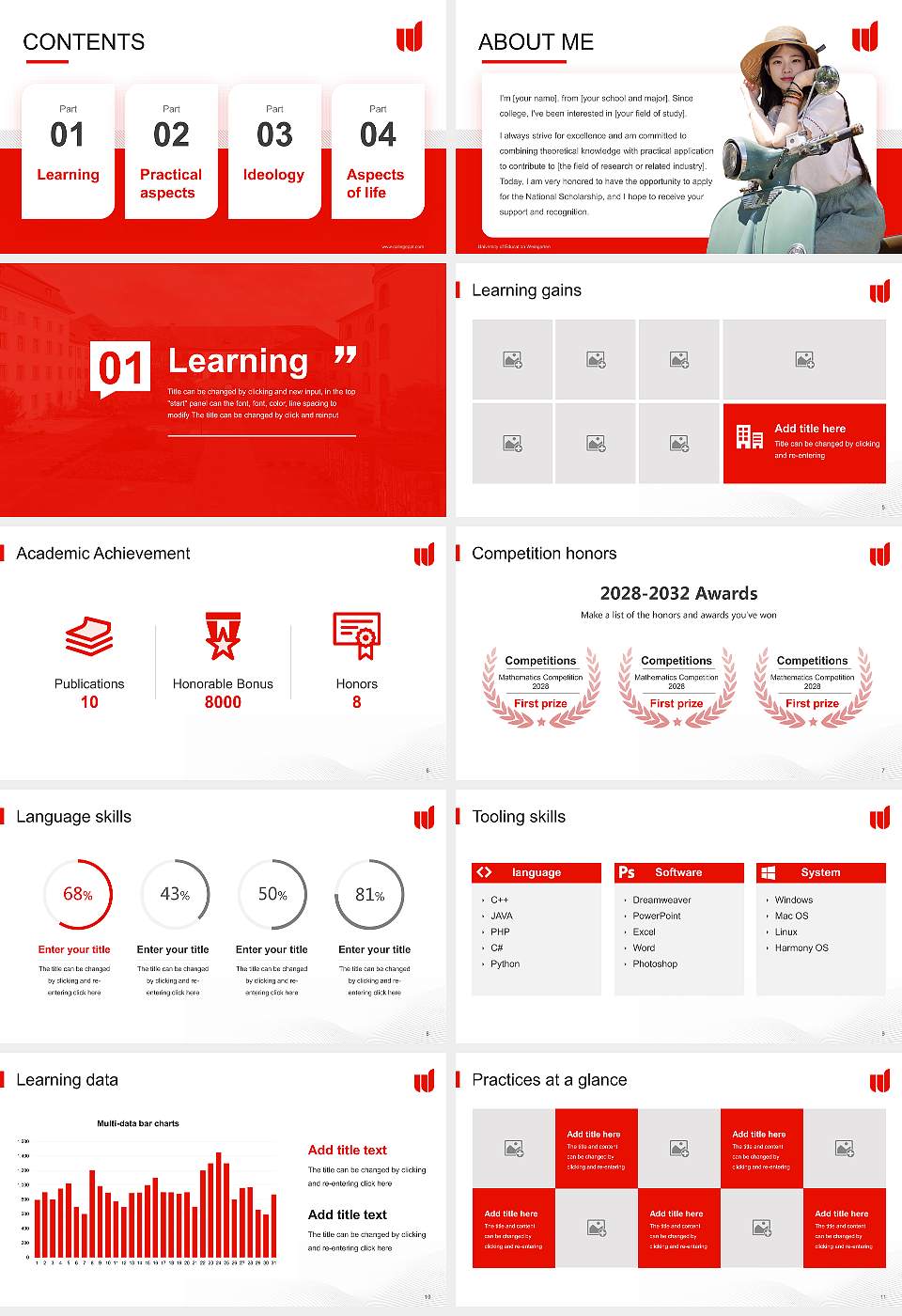 University of Education Weingarten National Scholarship Defense PPT Template16:9 ratio PPT effect preview image2