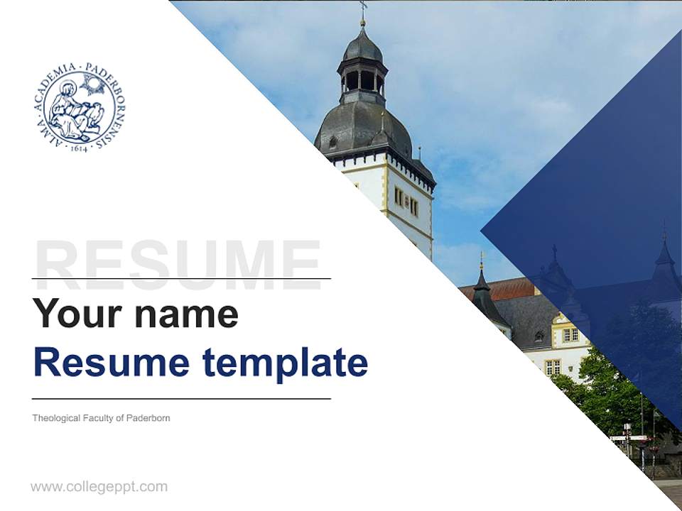 Theological Faculty of Paderborn Resume PPT Template4:3 ratio PPT effect preview image5