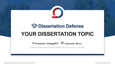 University of Applied Sciences Zwickau – Reichenbach campus Graduation Thesis Defense PPT Template