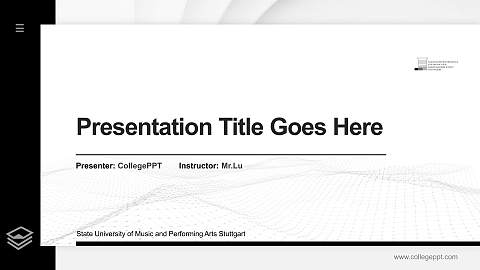 State University of Music and Performing Arts Stuttgart Thesis Proposal/Graduation Defense PPT Template