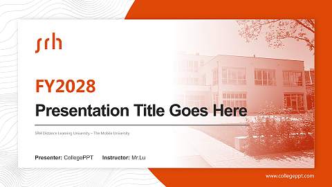 SRH Distance Learning University – The Mobile University Academic Presentation/Research Findings Report PPT Template