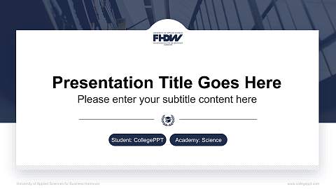 University of Applied Sciences for Business Hannover National Scholarship Defense PPT Template