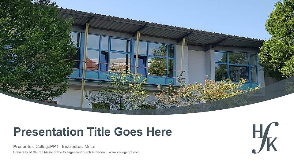 University of Church Music of the Evangelical Church in Baden Course/Courseware Creation PPT Template16:9 ratio PPT effect preview image
