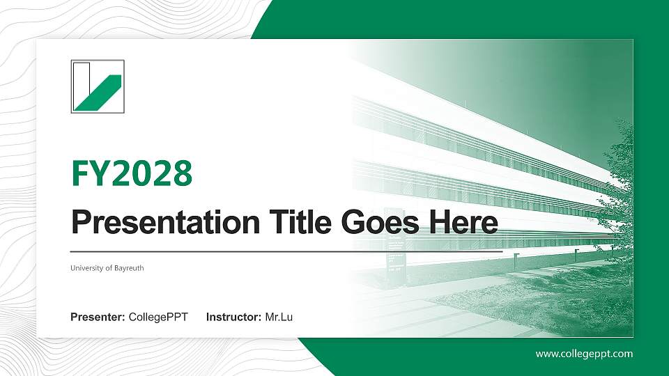 University of Bayreuth Academic Presentation/Research Findings Report PPT Template16:9 ratio PPT effect preview image