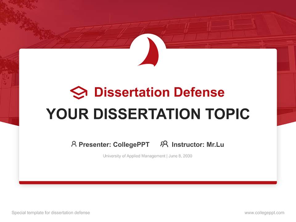 University of Applied Management Graduation Thesis Defense PPT Template4:3 ratio PPT effect preview image7