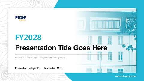 University of Applied Sciences for Business – Marburg campus Academic Presentation/Research Findings Report PPT Template