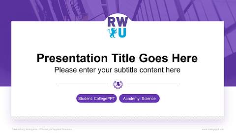 Ravensburg-Weingarten University of Applied Sciences National Scholarship Defense PPT Template