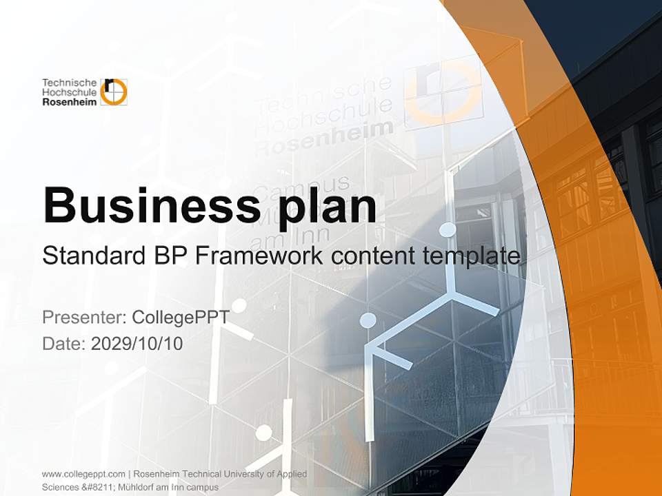 Rosenheim Technical University of Applied Sciences – Mühldorf am Inn campus Competition/Entrepreneurship Contest PPT Template4:3 ratio PPT effect preview image9