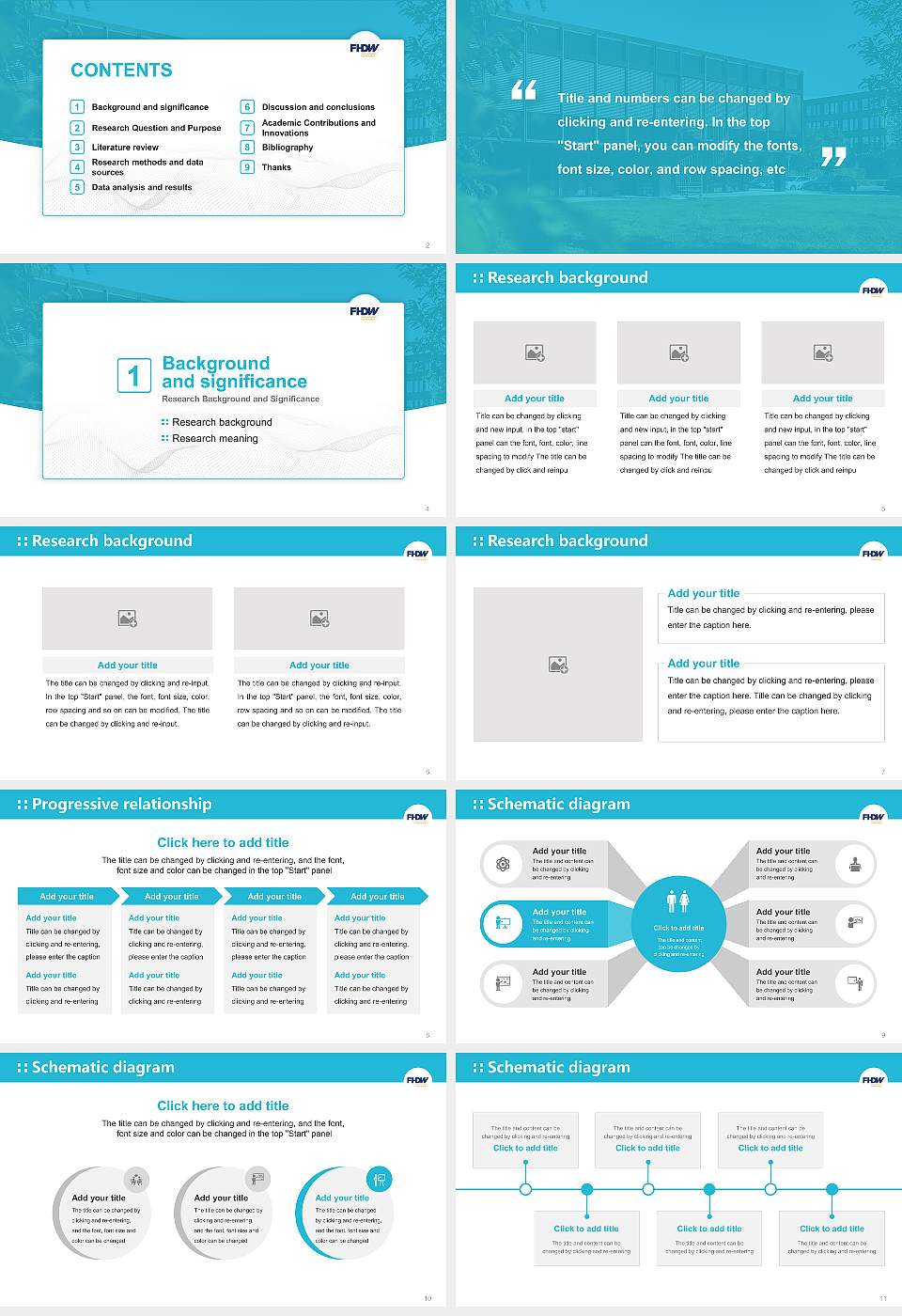 University of Applied Sciences for Business Graduation Thesis Defense PPT Template16:9 ratio PPT effect preview image2