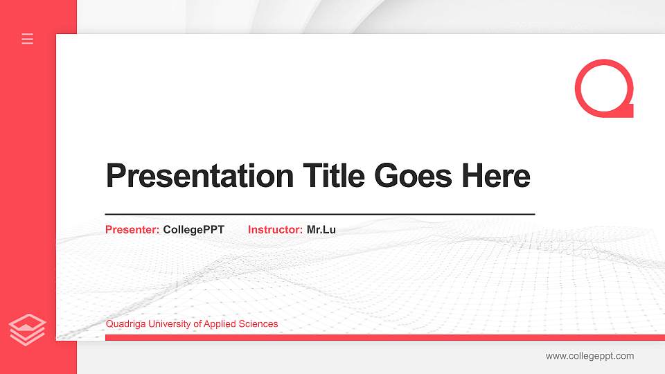 Quadriga University of Applied Sciences Thesis Proposal/Graduation Defense PPT Template16:9 ratio PPT effect preview image