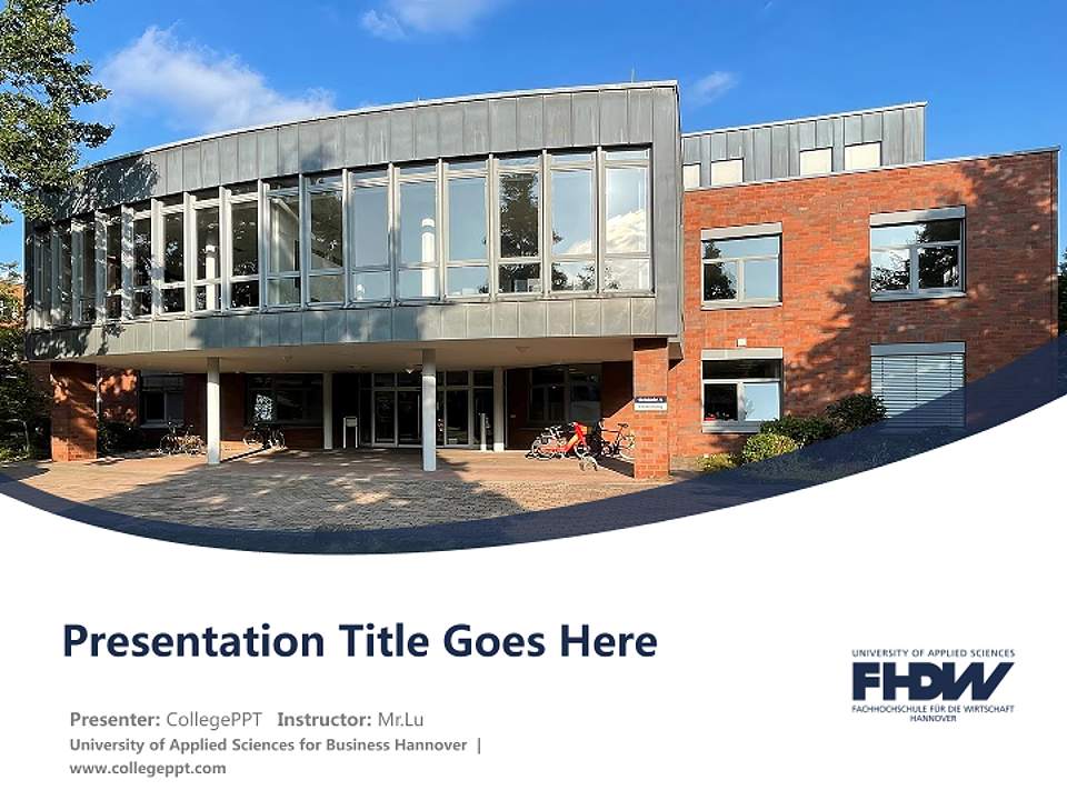 University of Applied Sciences for Business Hannover Course/Courseware Creation PPT Template4:3 ratio PPT effect preview image5