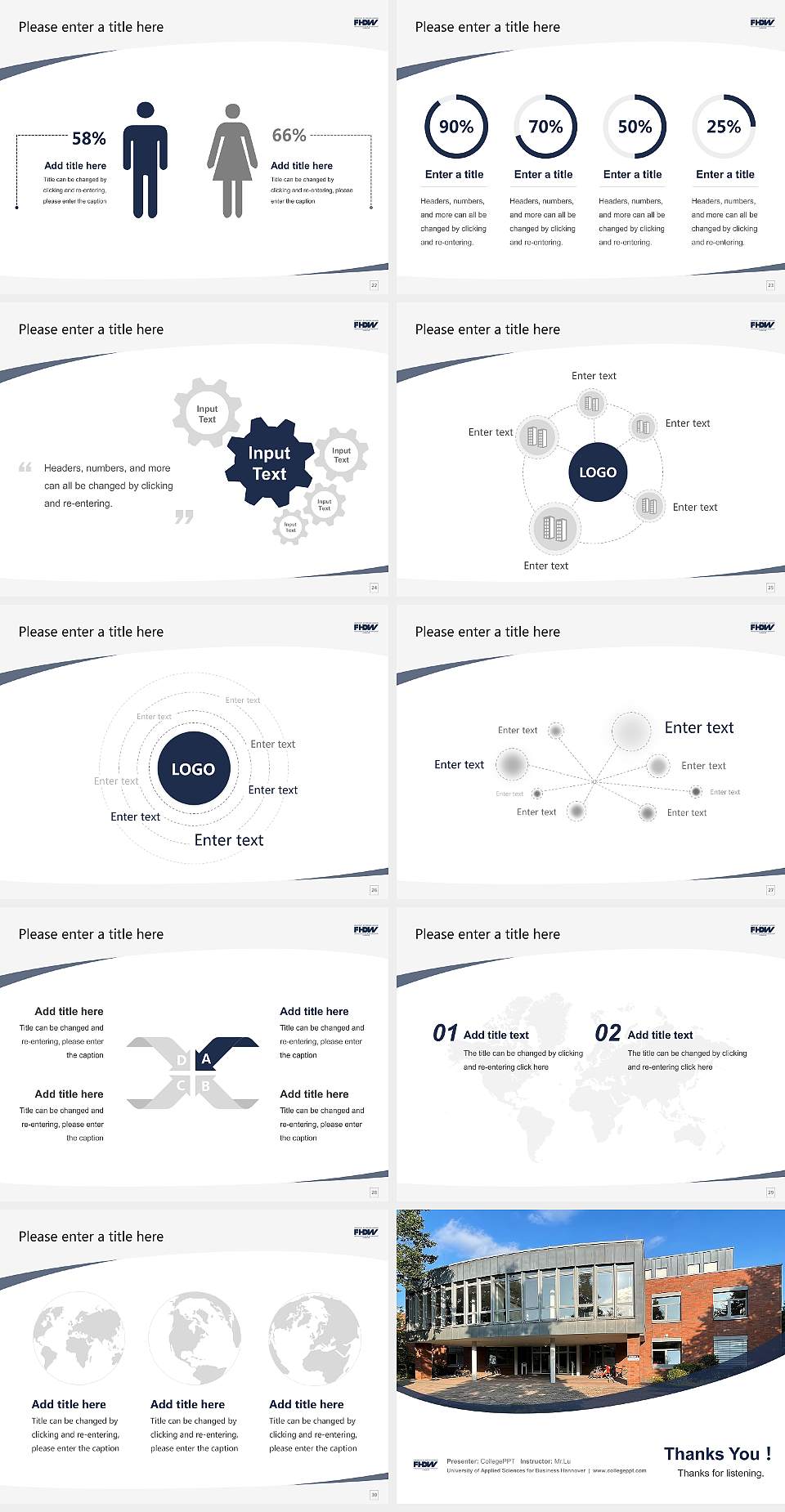 University of Applied Sciences for Business Hannover Course/Courseware Creation PPT Template4:3 ratio PPT effect preview image4