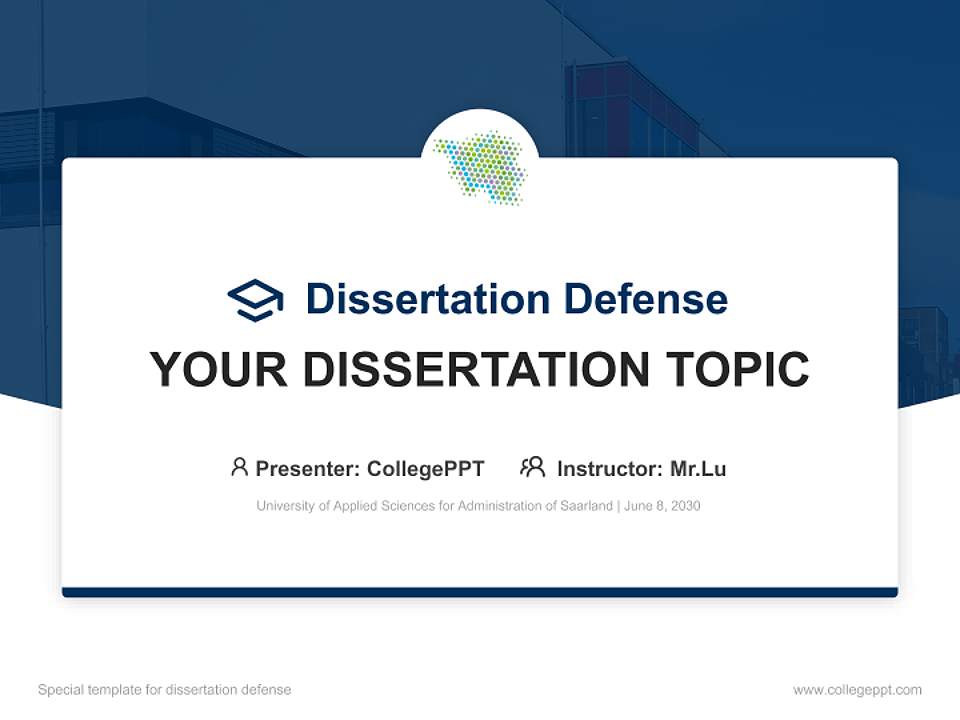 University of Applied Sciences for Administration of Saarland Graduation Thesis Defense PPT Template4:3 ratio PPT effect preview image7