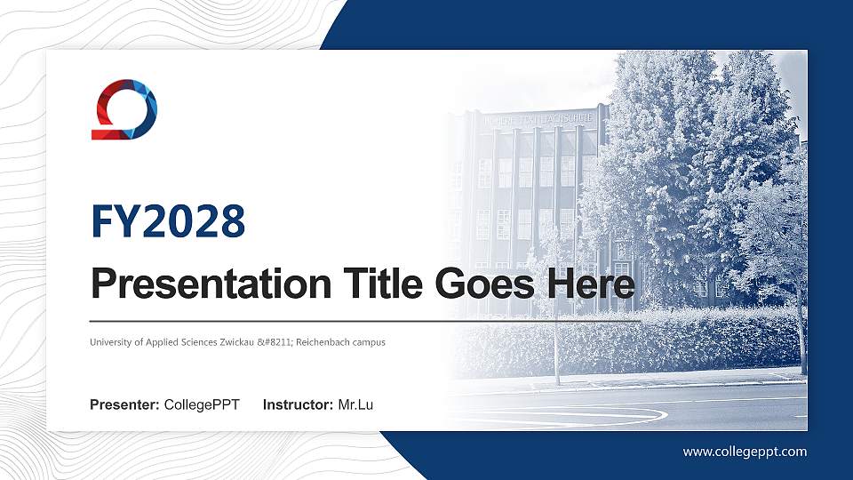 University of Applied Sciences Zwickau – Reichenbach campus Academic Presentation/Research Findings Report PPT Template16:9 ratio PPT effect preview image