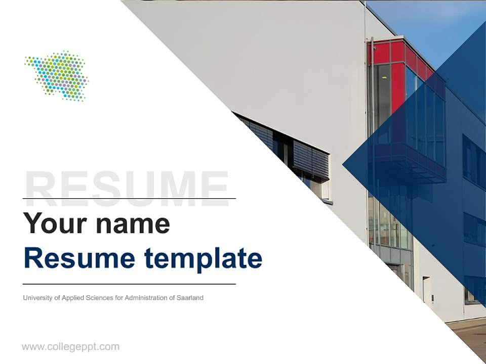 University of Applied Sciences for Administration of Saarland Resume PPT Template4:3 ratio PPT effect preview image5