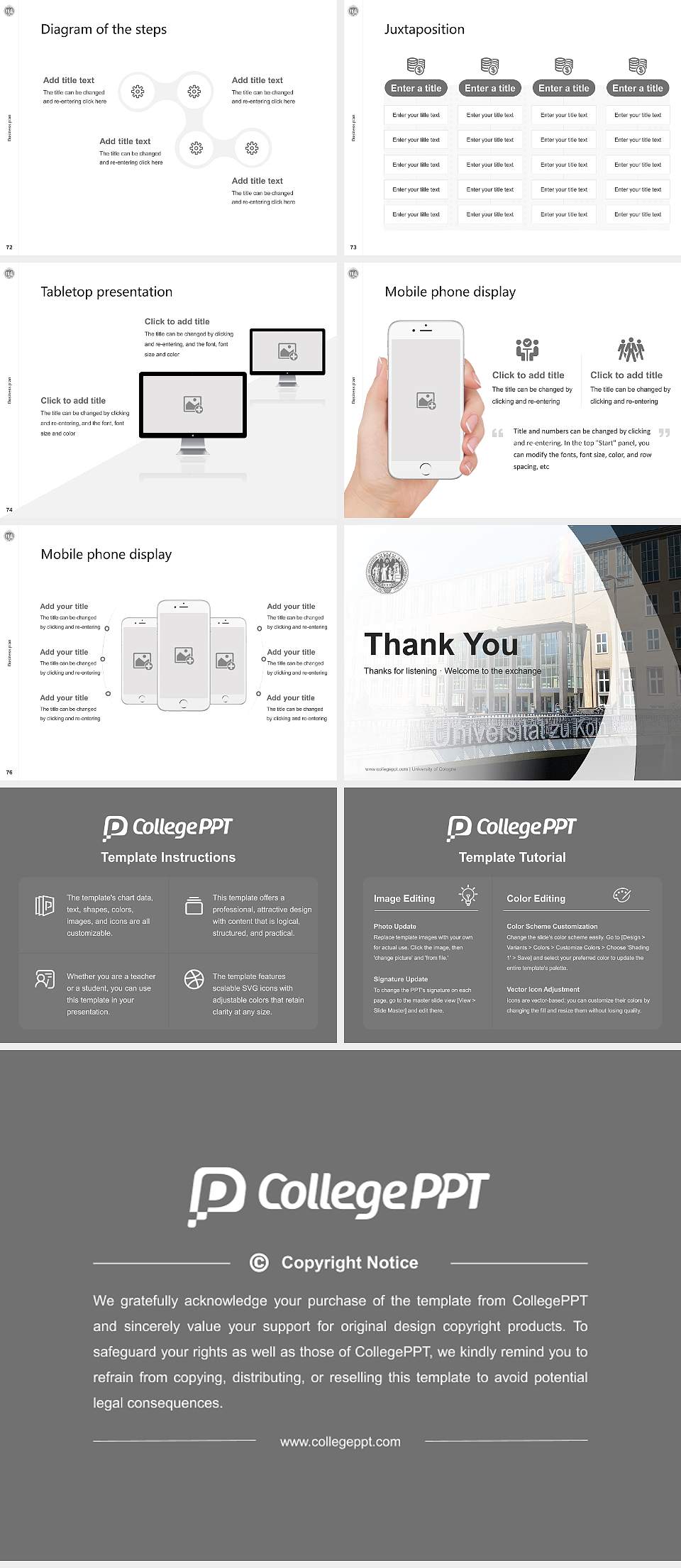 University of Cologne Competition/Entrepreneurship Contest PPT Template4:3 ratio PPT effect preview image9