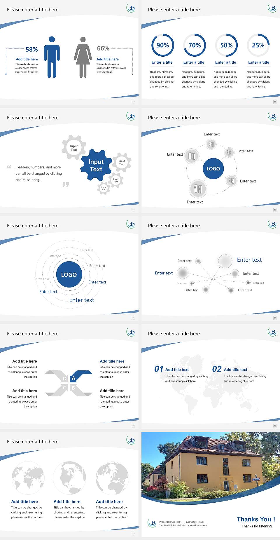 Theological University Elstal Course/Courseware Creation PPT Template4:3 ratio PPT effect preview image4