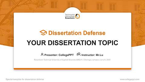 Rosenheim Technical University of Applied Sciences – Chiemgau campus Graduation Thesis Defense PPT Template