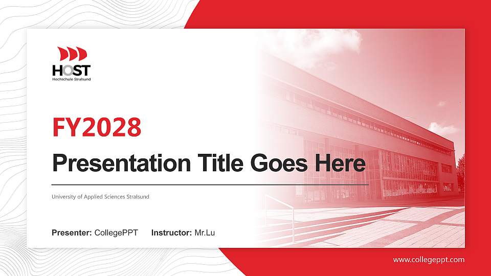 University of Applied Sciences Stralsund Academic Presentation/Research Findings Report PPT Template16:9 ratio PPT effect preview image