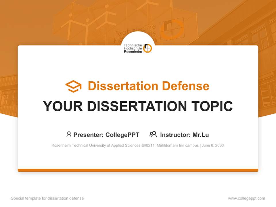 Rosenheim Technical University of Applied Sciences – Mühldorf am Inn campus Graduation Thesis Defense PPT Template4:3 ratio PPT effect preview image7