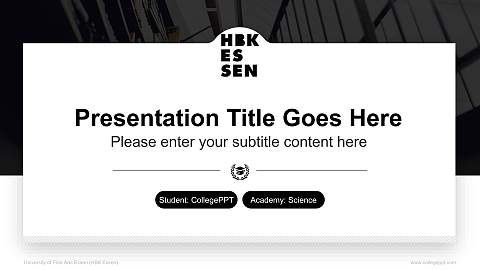 University of Fine Arts Essen (HBK Essen) National Scholarship Defense PPT Template