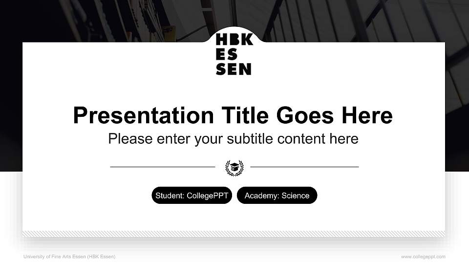 University of Fine Arts Essen (HBK Essen) National Scholarship Defense PPT Template16:9 ratio PPT effect preview image