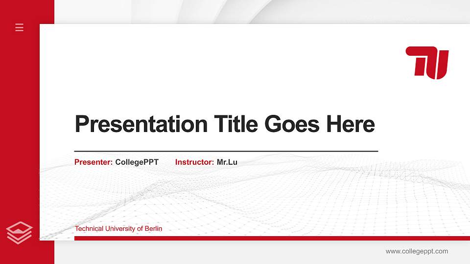 Technical University of Berlin Thesis Proposal/Graduation Defense PPT Template16:9 ratio PPT effect preview image