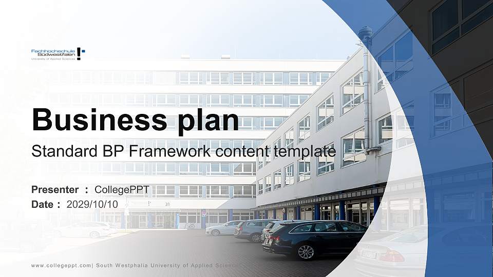 South Westphalia University of Applied Sciences Competition/Entrepreneurship Contest PPT Template16:9 ratio PPT effect preview image1