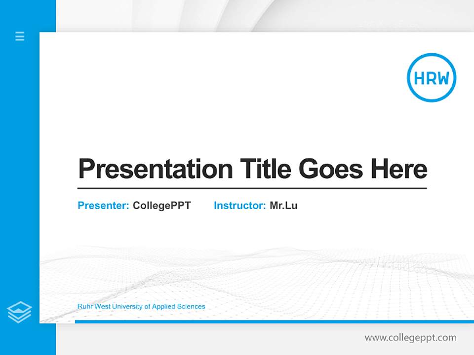 Ruhr West University of Applied Sciences Thesis Proposal/Graduation Defense PPT Template4:3 ratio PPT effect preview image5