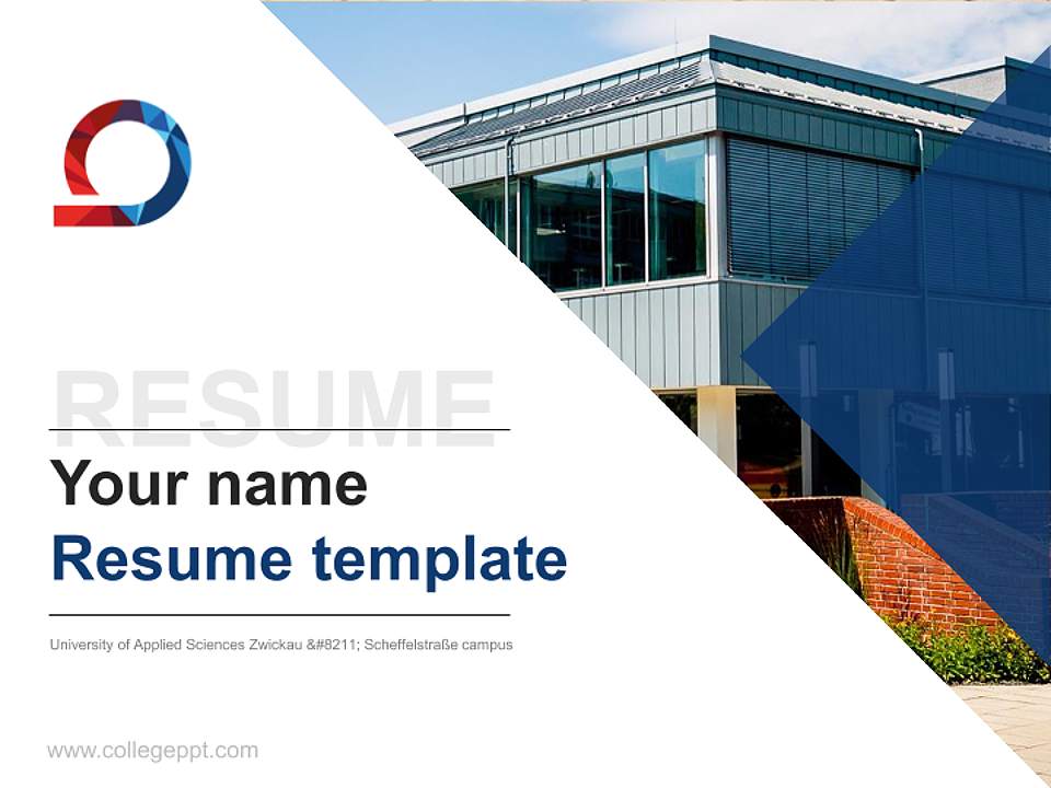 University of Applied Sciences Zwickau – Scheffelstraße campus Resume PPT Template4:3 ratio PPT effect preview image5