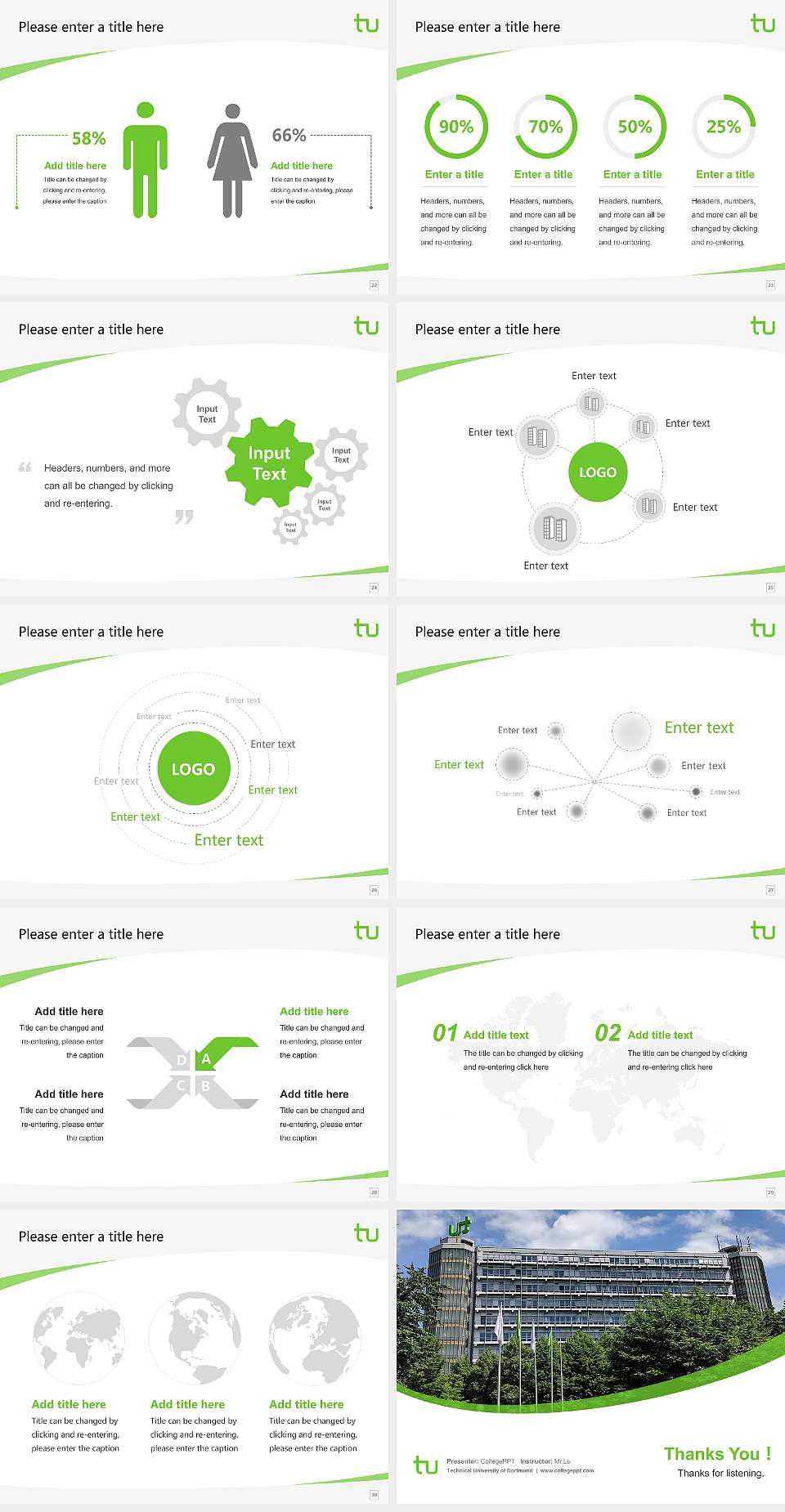 Technical University of Dortmund Course/Courseware Creation PPT Template4:3 ratio PPT effect preview image4