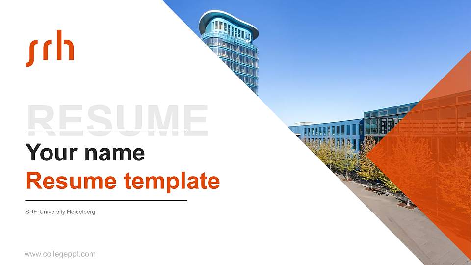SRH University Heidelberg Resume PPT Template16:9 ratio PPT effect preview image