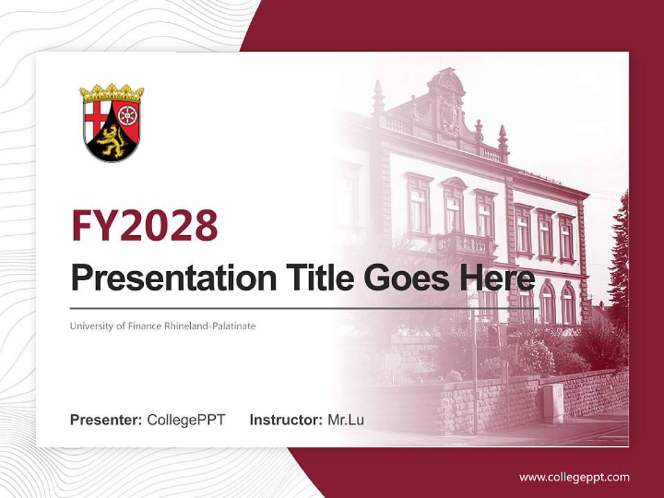 University of Finance Rhineland-Palatinate Academic Presentation/Research Findings Report PPT Template4:3 ratio PPT effect preview image5