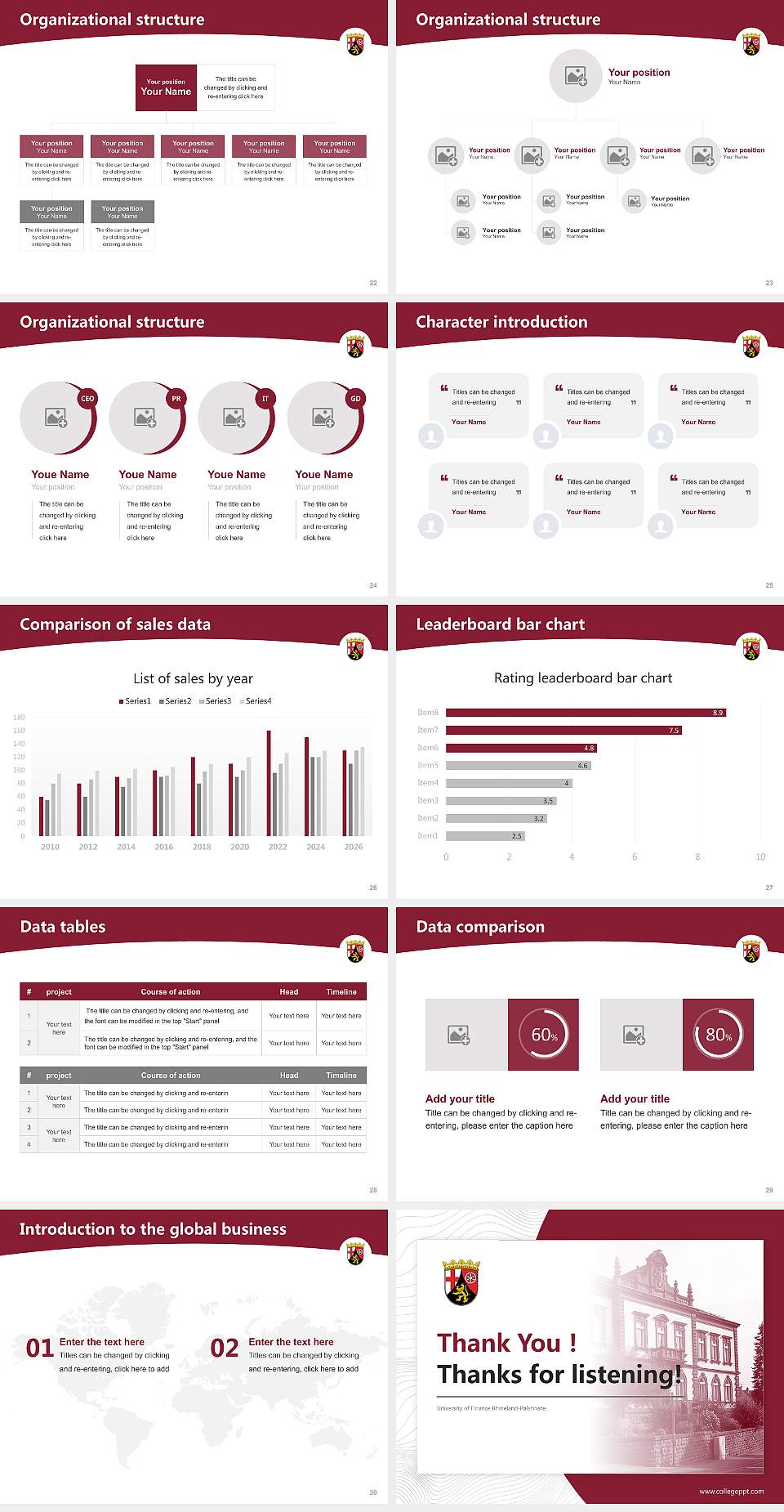 University of Finance Rhineland-Palatinate Academic Presentation/Research Findings Report PPT Template4:3 ratio PPT effect preview image4