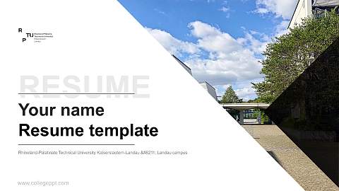 Rhineland-Palatinate Technical University Kaiserslautern-Landau – Landau campus Resume PPT Template