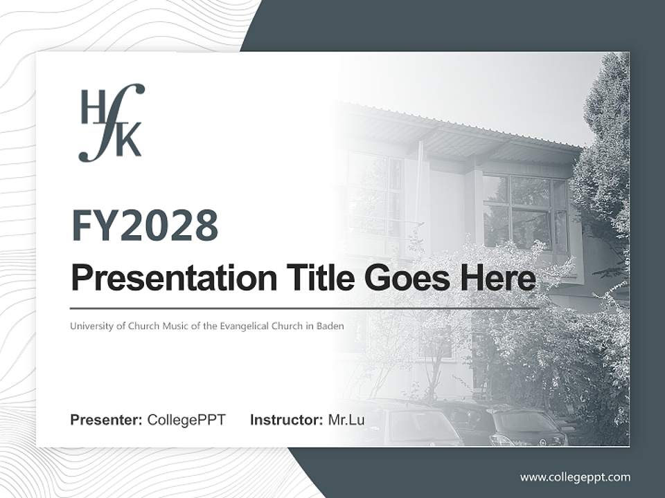 University of Church Music of the Evangelical Church in Baden Academic Presentation/Research Findings Report PPT Template4:3 ratio PPT effect preview image5