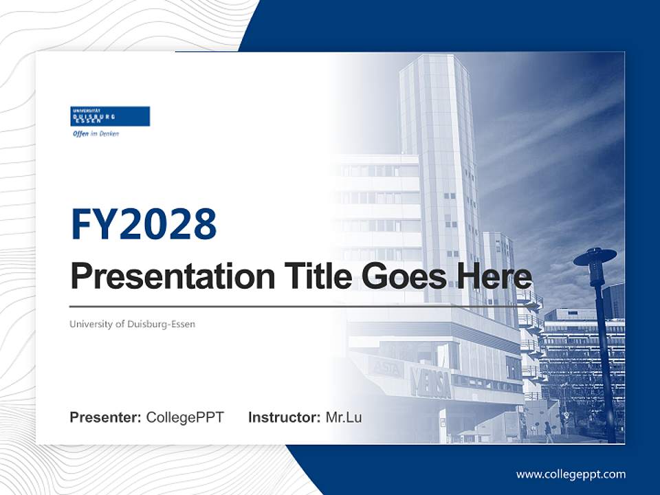 University of Duisburg-Essen Academic Presentation/Research Findings Report PPT Template4:3 ratio PPT effect preview image5