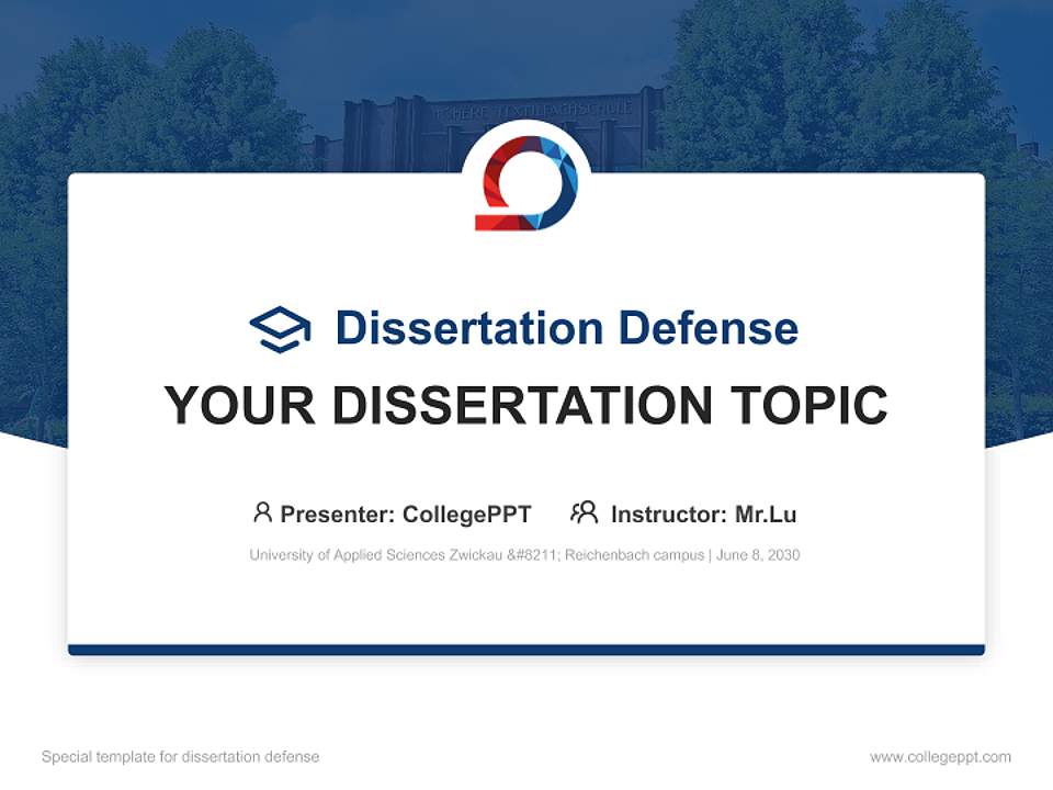 University of Applied Sciences Zwickau – Reichenbach campus Graduation Thesis Defense PPT Template4:3 ratio PPT effect preview image7