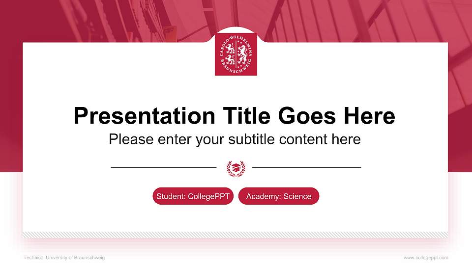 Technical University of Braunschweig National Scholarship Defense PPT Template16:9 ratio PPT effect preview image