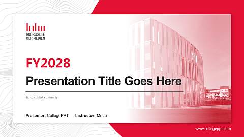 Stuttgart Media University Academic Presentation/Research Findings Report PPT Template