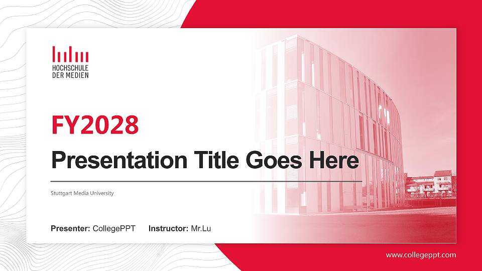 Stuttgart Media University Academic Presentation/Research Findings Report PPT Template16:9 ratio PPT effect preview image