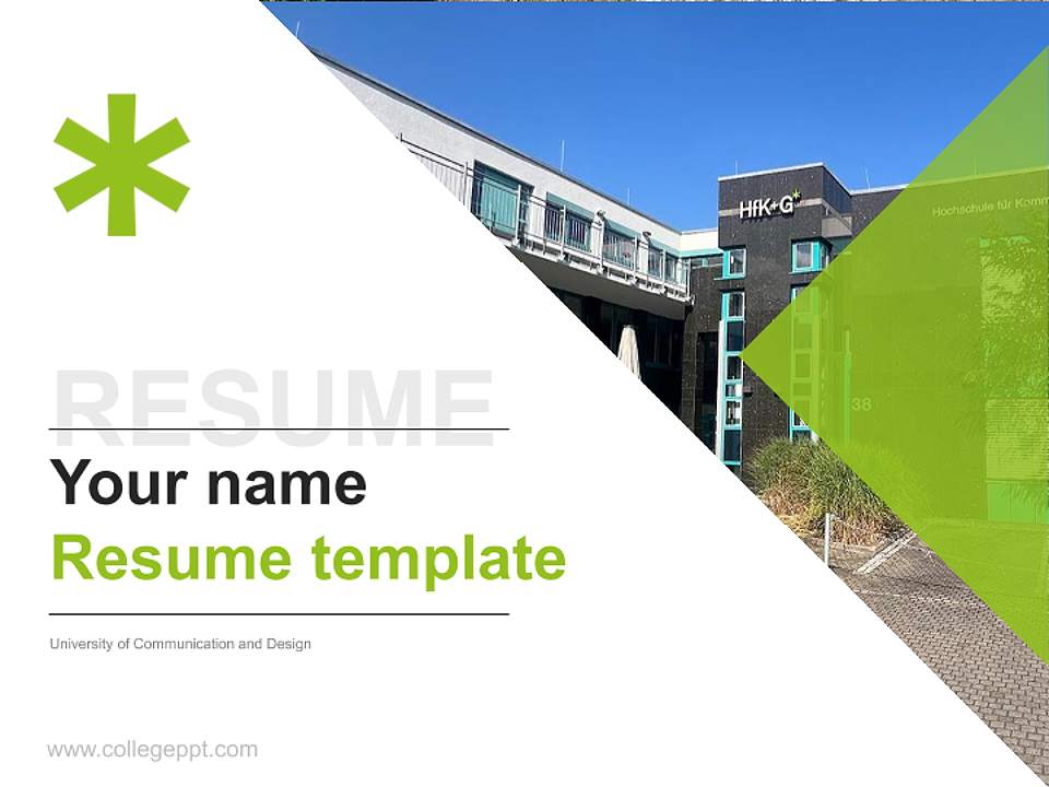 University of Communication and Design Resume PPT Template4:3 ratio PPT effect preview image5