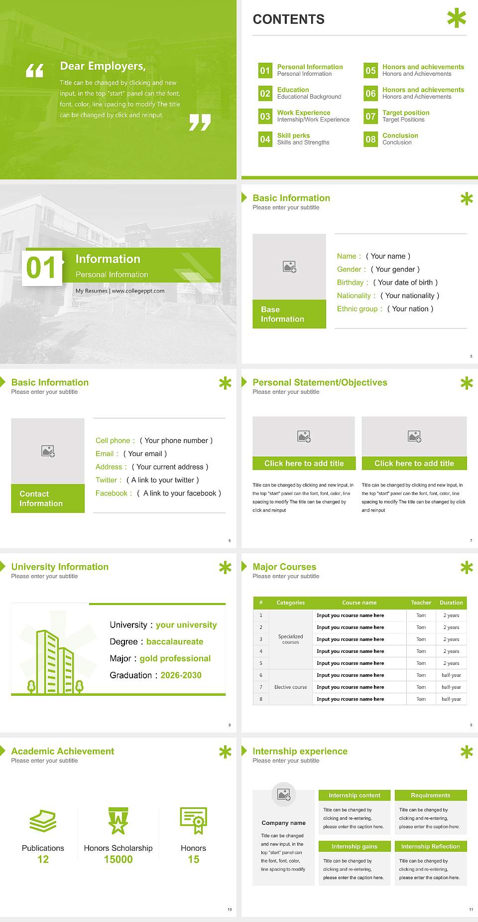 University of Communication and Design Resume PPT Template4:3 ratio PPT effect preview image2