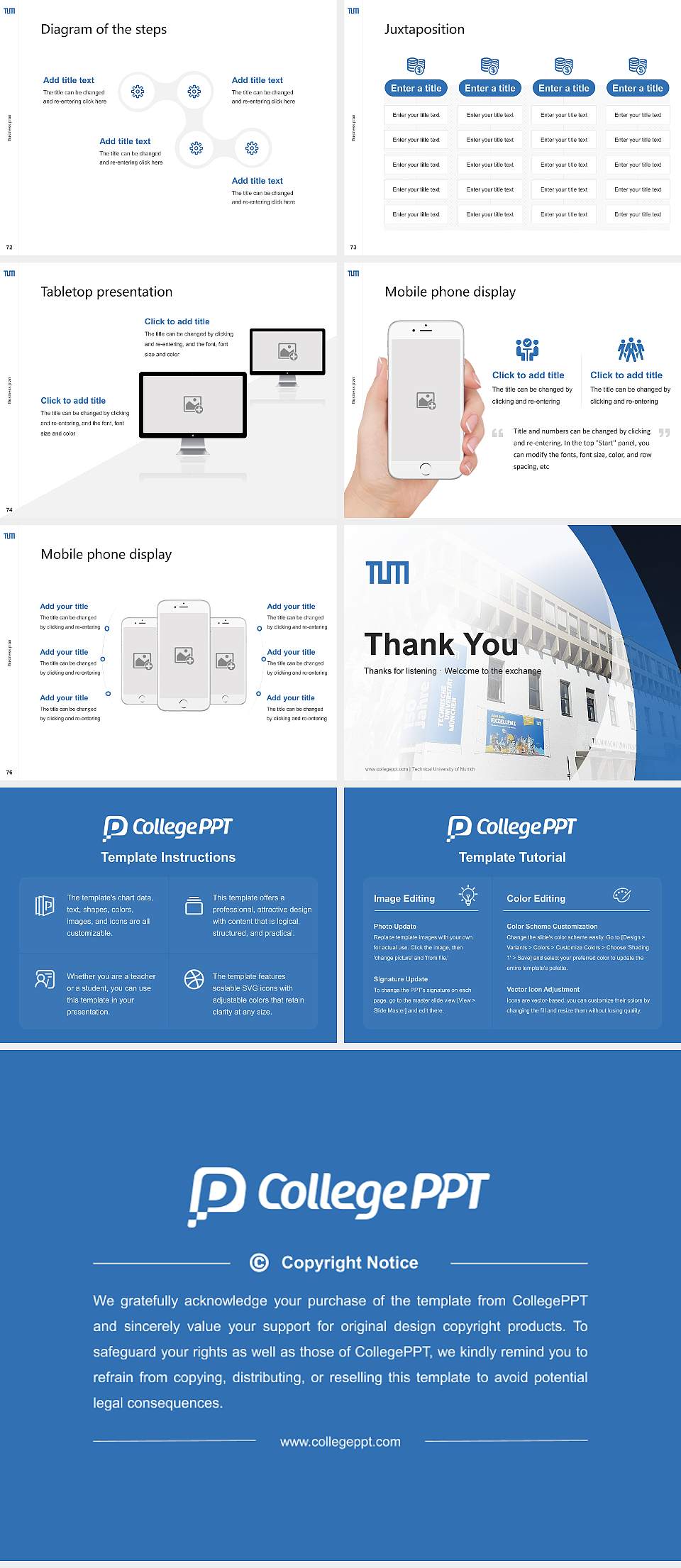 Technical University of Munich Competition/Entrepreneurship Contest PPT Template4:3 ratio PPT effect preview image9