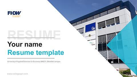University of Applied Sciences for Business – Bielefeld campus Resume PPT Template