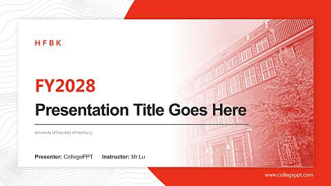 University of Fine Arts of Hamburg Academic Presentation/Research Findings Report PPT Template
